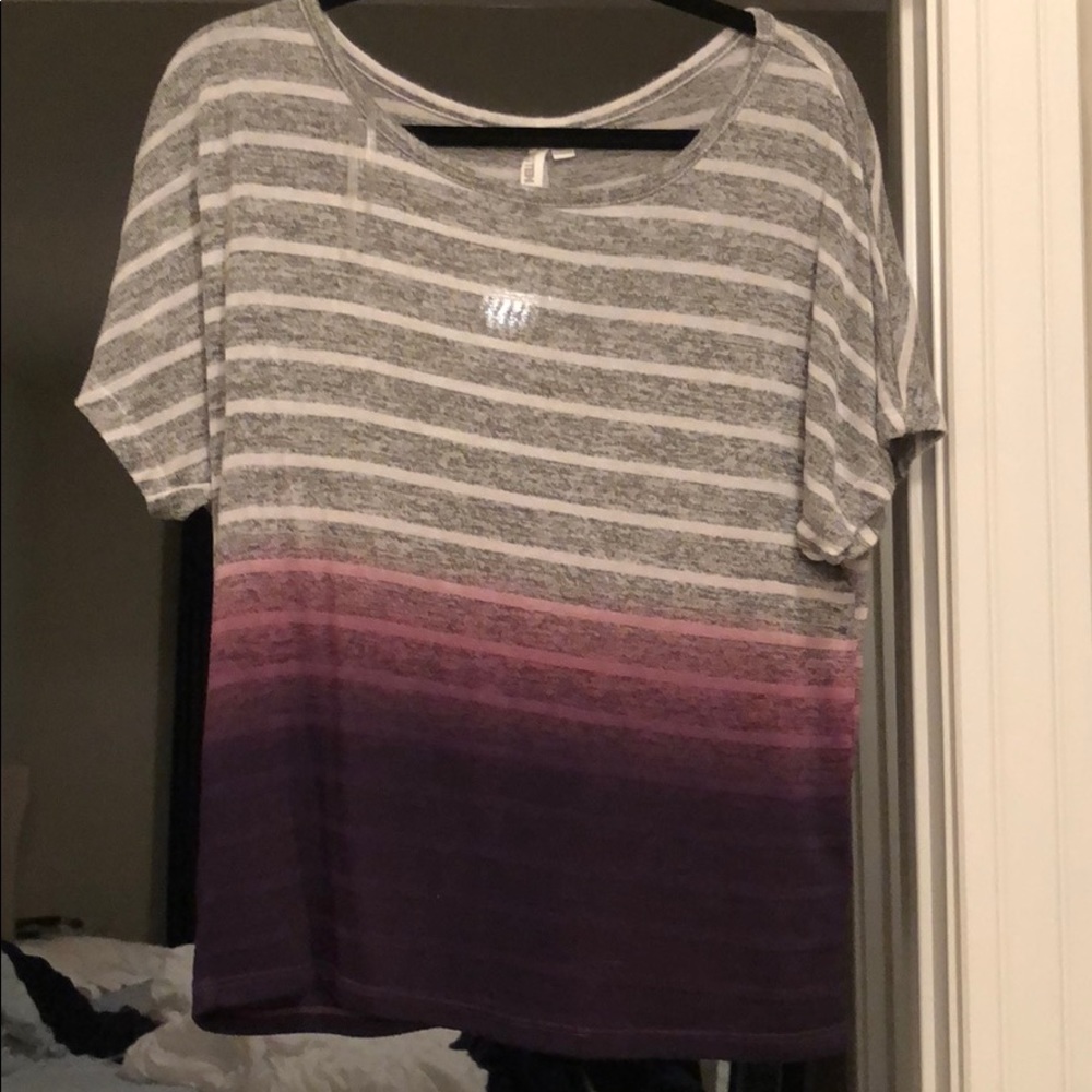 Grey to purple ombré T-shirt